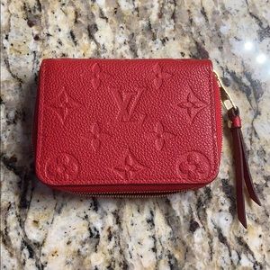 Louis Vuitton red leather wallet